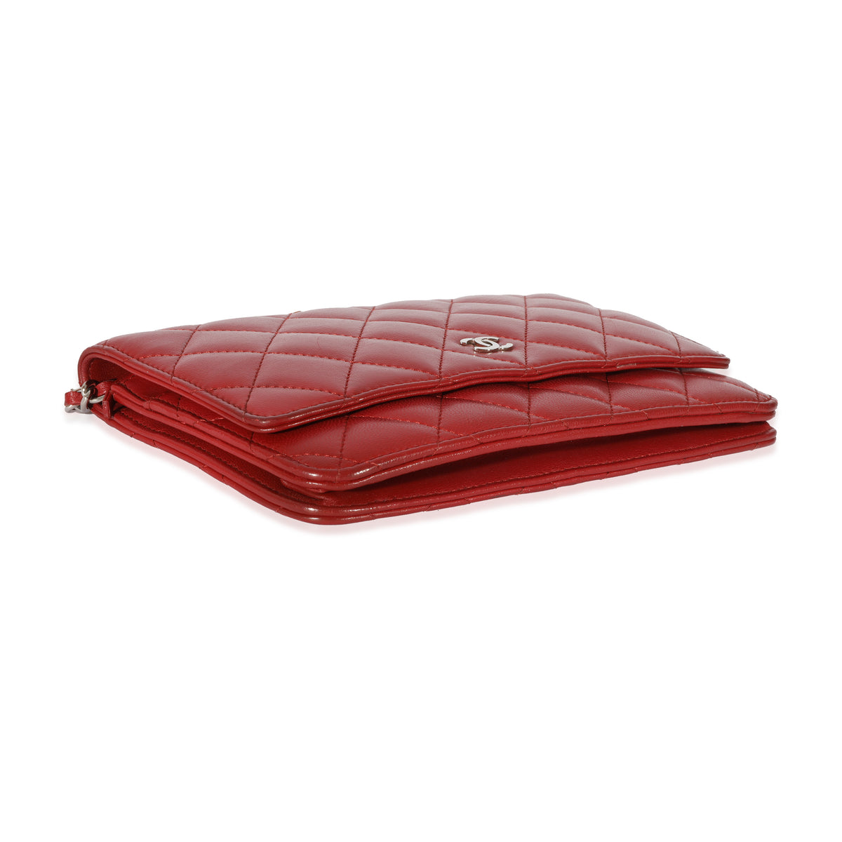 Chanel Red Quilted Lambskin Wallet on Chain