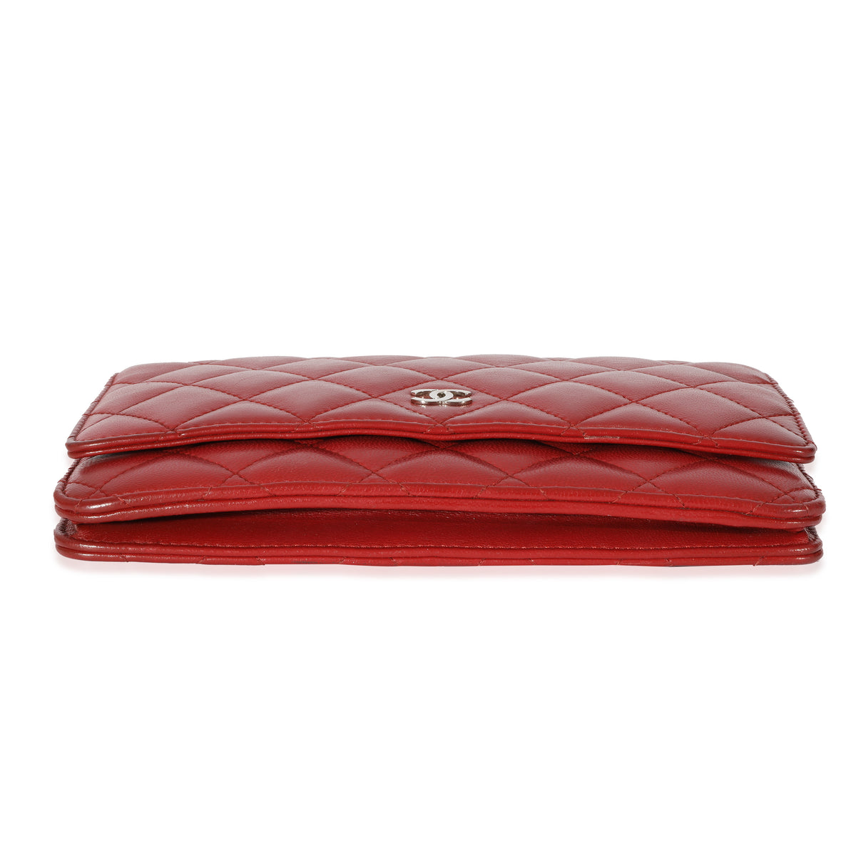 Chanel Red Quilted Lambskin Wallet on Chain