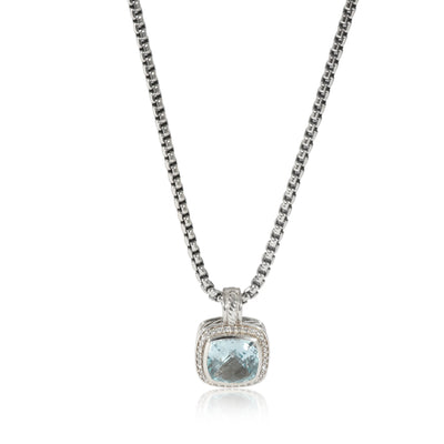 David Yurman Albion Prasiolite Diamond Necklace in  Sterling Silver