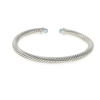 David Yurman Cable Classics Topaz Diamond Bracelet in Sterling Silver Blue
