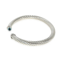 David Yurman Cable Classics Topaz Diamond Bracelet in Sterling Silver Blue