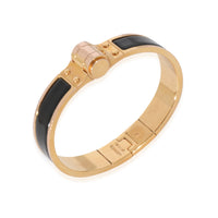 Hermes Charnaire Narrow Bracelet In Noir Gold Plated