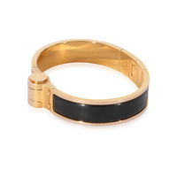 Hermes Charnaire Narrow Bracelet In Noir Gold Plated