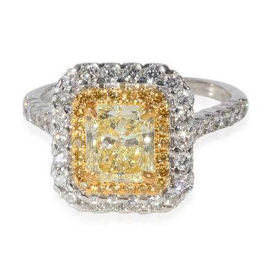 Gary Spivak Diamond Engagement Ring in 14k Gold Fancy Yellow VS1 1.80 CTW