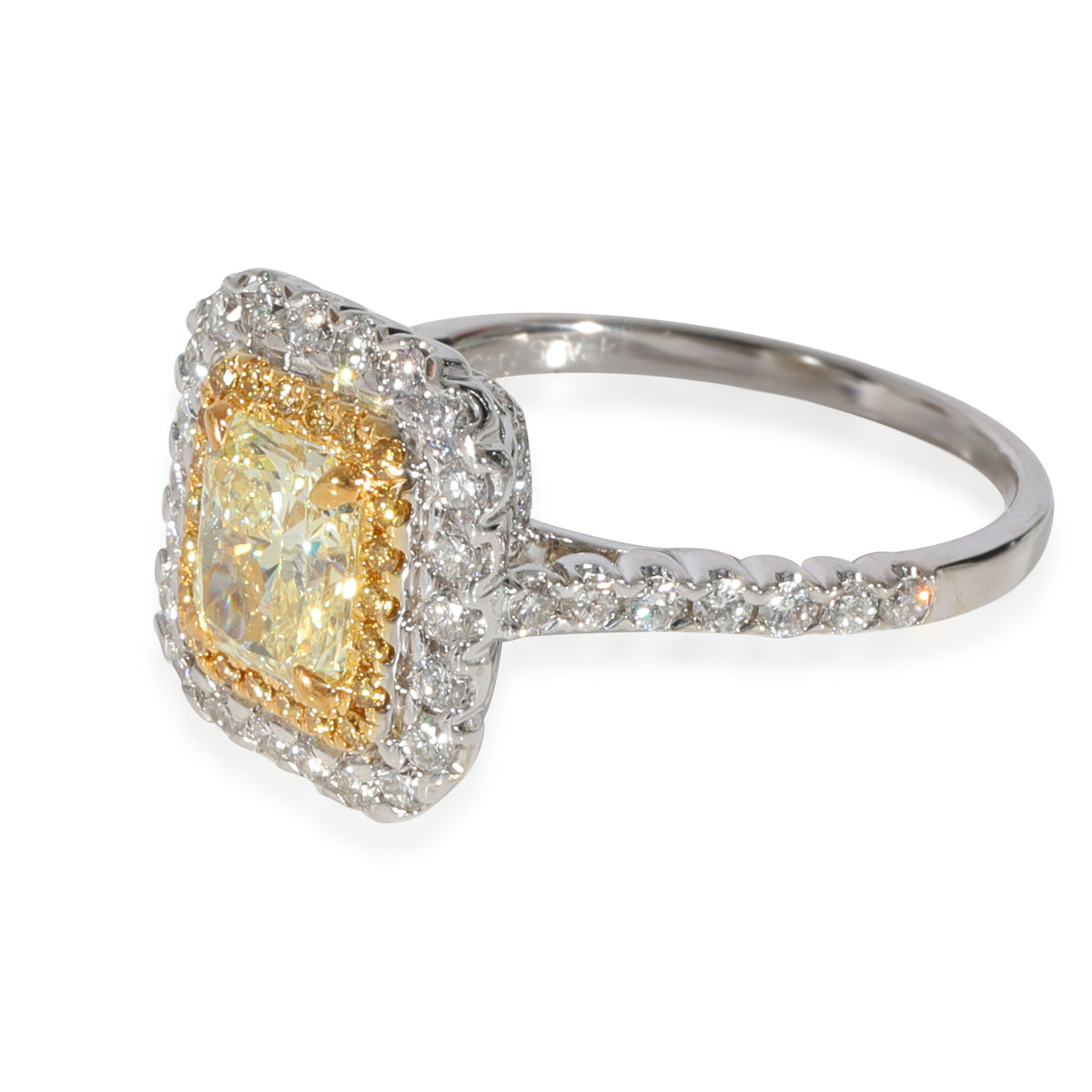 Gary Spivak Diamond Engagement Ring in 14k Gold Fancy Yellow VS1 1.80 CTW