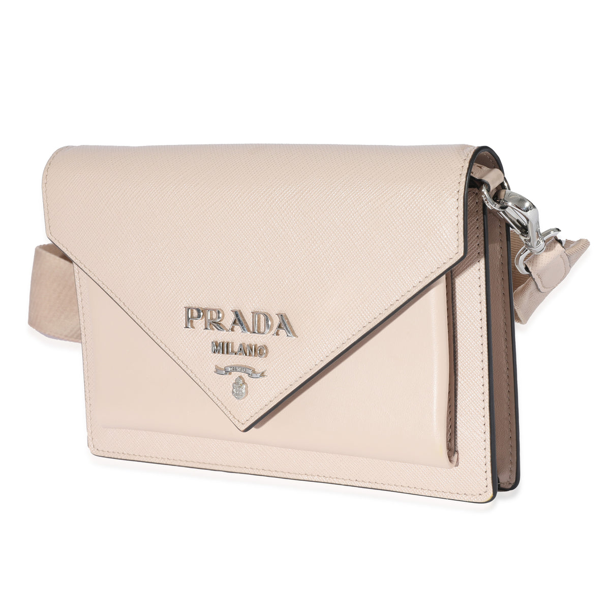 Prada Beige Saffiano Leather Mini Envelope Bag