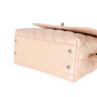 Chanel Pink Iridescent Quilted Caviar Coco Top Handle