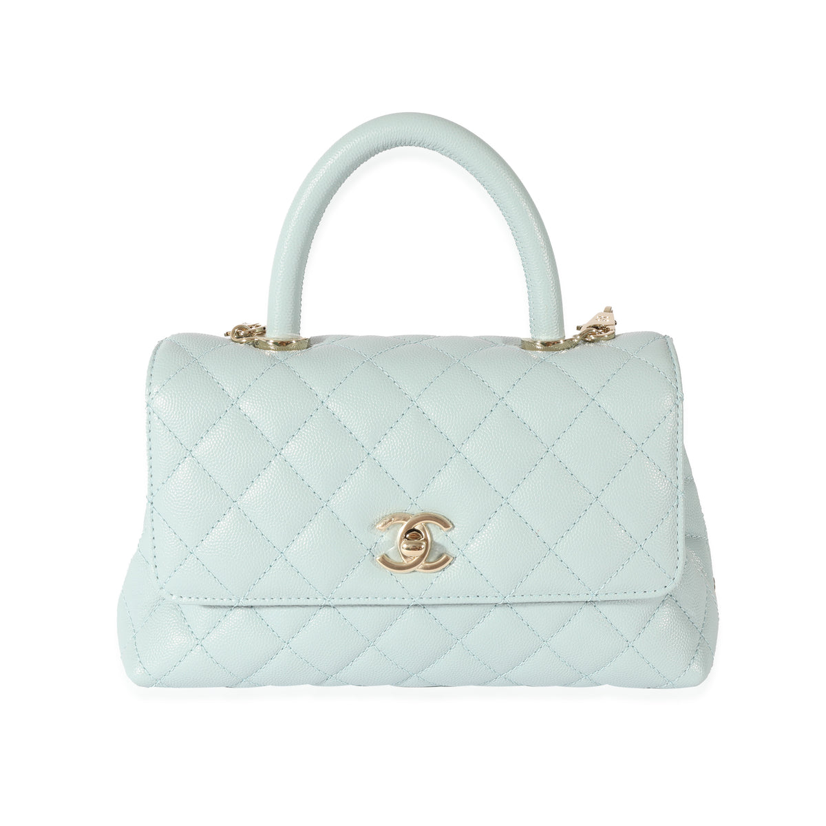 Chanel 22P Blue Quilted Caviar Small Coco Top Handle Flap, myGemma