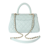 Chanel 22P Blue Quilted Caviar Small Coco Top Handle Flap