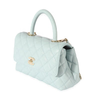 Chanel 22P Blue Quilted Caviar Small Coco Top Handle Flap