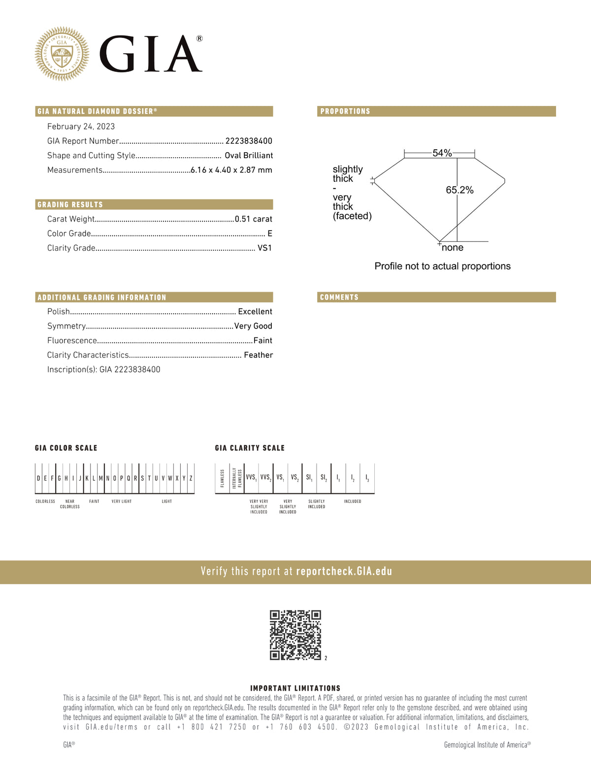 GIA Certified 0.51 Ct Oval cut E VS1 Loose Diamond