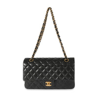 Chanel Black Lambskin Medium Classic Double Flap