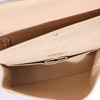 Chanel Beige Lambskin Medium Classic Double Flap