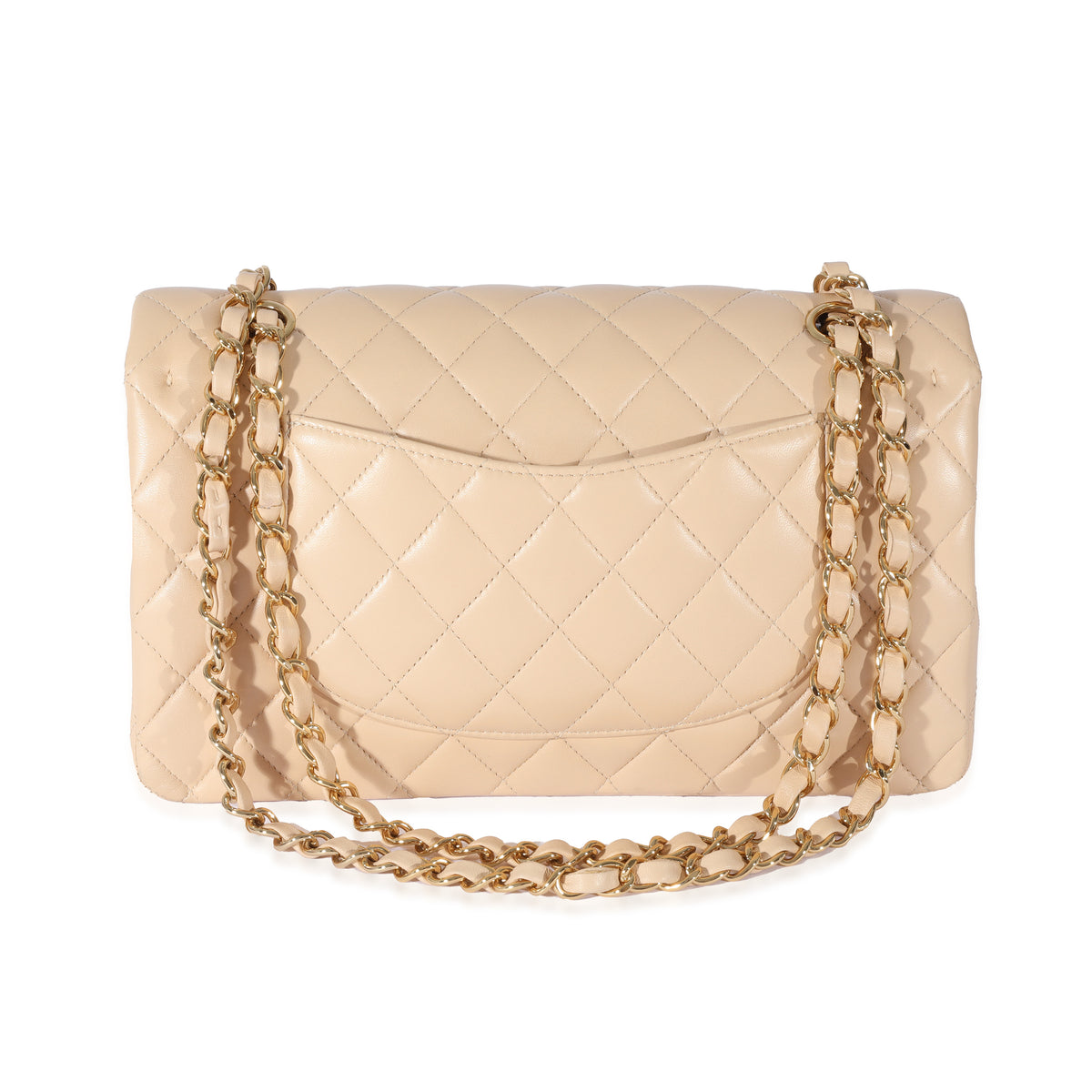 Chanel Beige Lambskin Medium Classic Double Flap