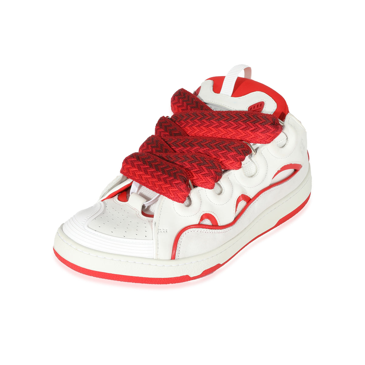 Lanvin Curb Sneaker White Red