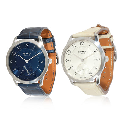 Hermès Slim d'Hermes CA2.810C Unisex Watch in  Stainless Steel (Set of 2)
