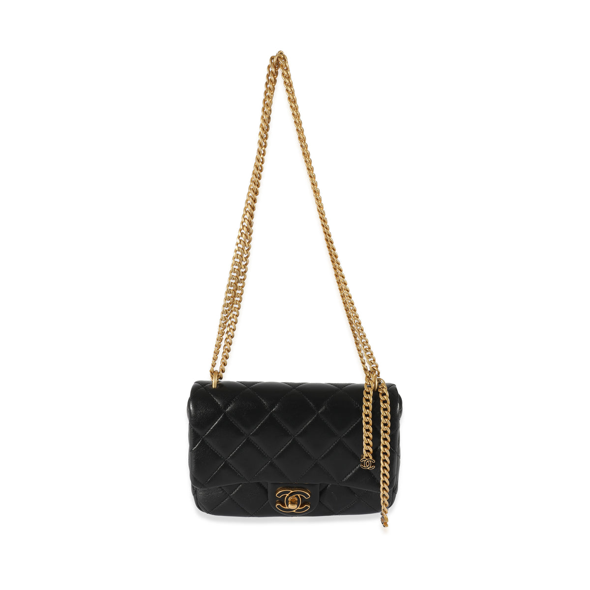 Chanel Bag with Classic Flap Crossbody Rare Enamel Top Handle Black Lambskin Bag