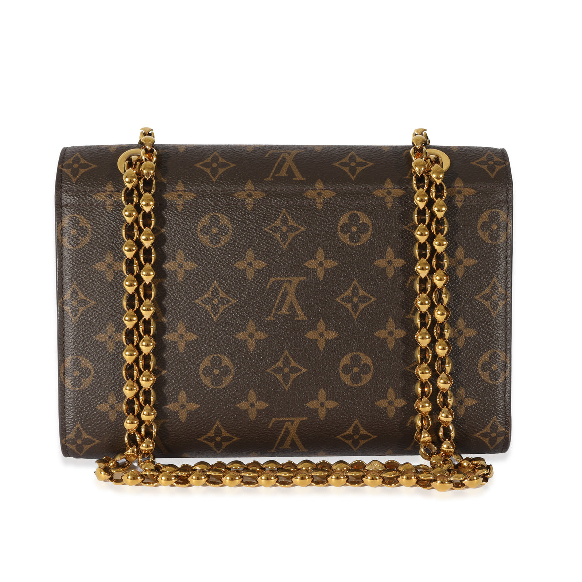 louis vuitton brown bag with gold chain