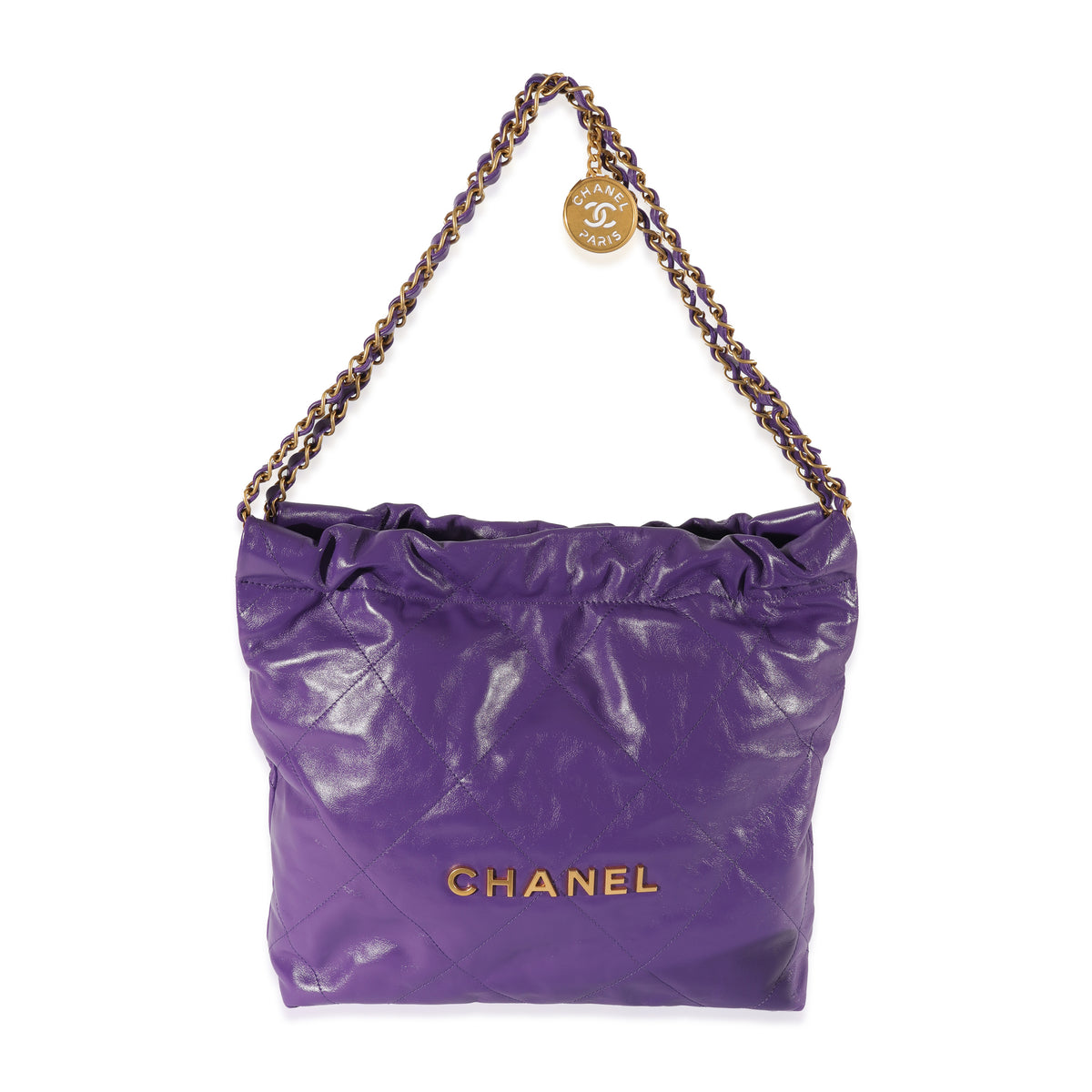 Chanel Purple Calfskin Small 22 Bag