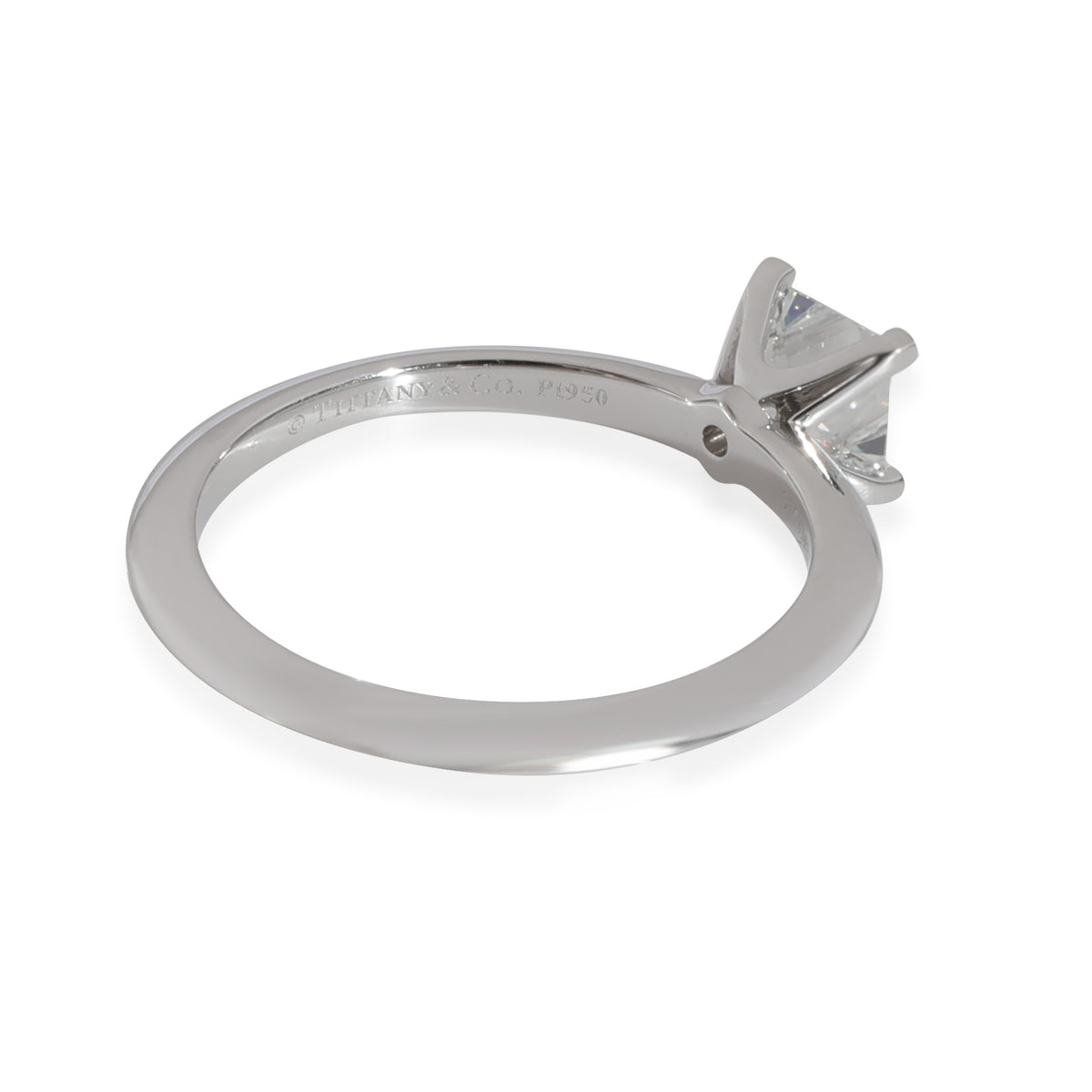 Tiffany & Co. Princess Diamond Solitaire Ring in  Platinum E VVS2 0.71 CTW