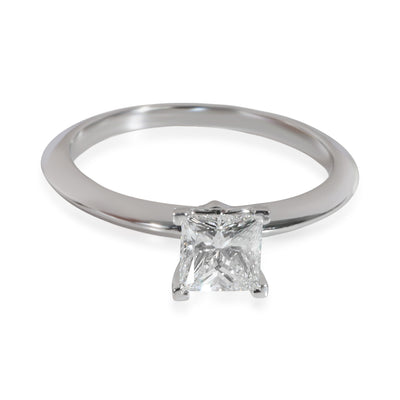 Tiffany & Co. Princess Diamond Solitaire Ring in  Platinum E VVS2 0.71 CTW