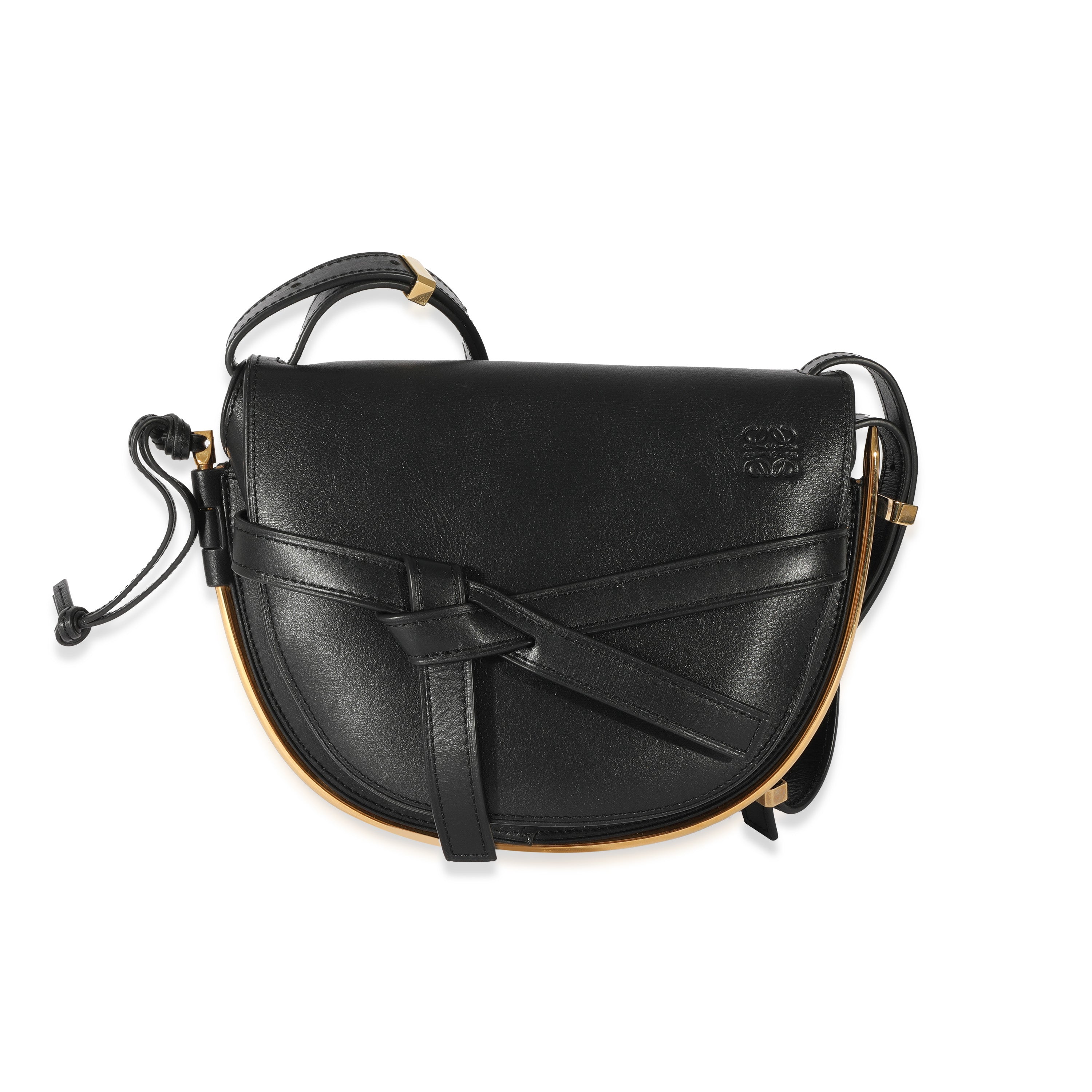 Loewe Black Leather Metal Medium Gate Bag | myGemma | Item #128622