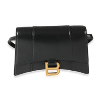 Balenciaga Black Smooth Leather Hourglass XS Belt Bag