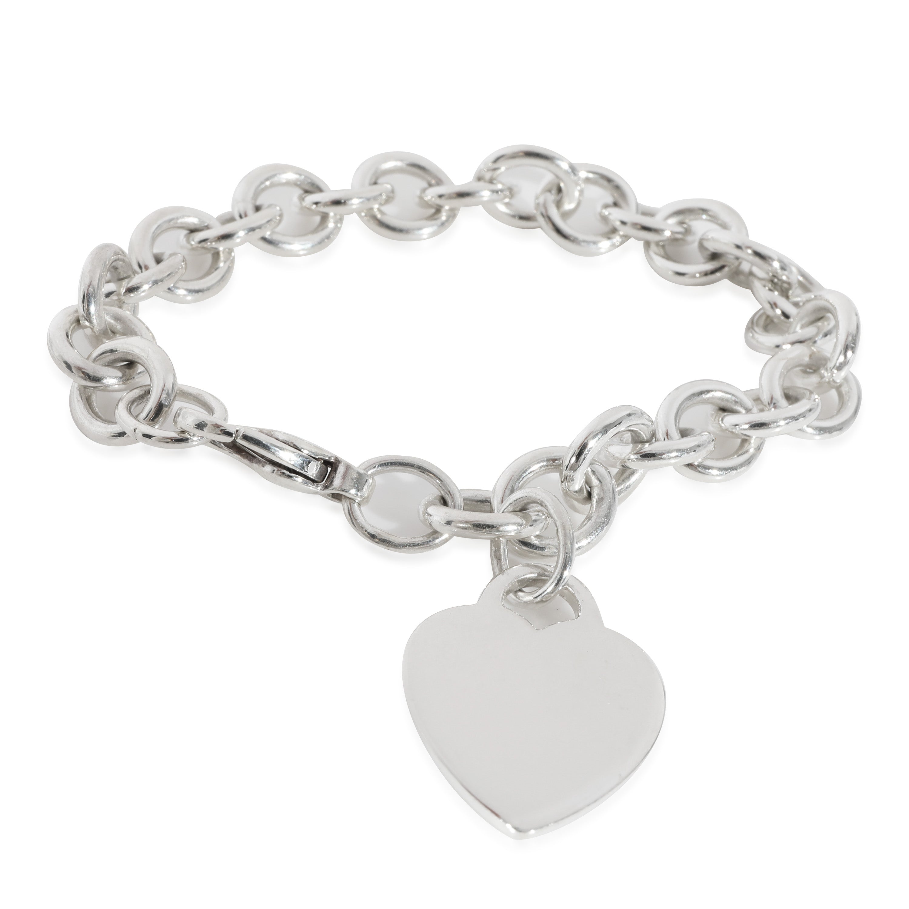 Tiffany & Co Silver Shopping Bag Bracelet Bangle Charm 7.5 Inch