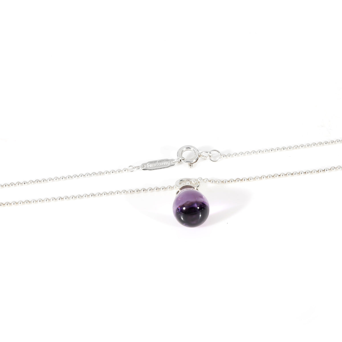 Tiffany & Co. Paloma Picasso Amethyst Drop Pendant in Sterling Silver