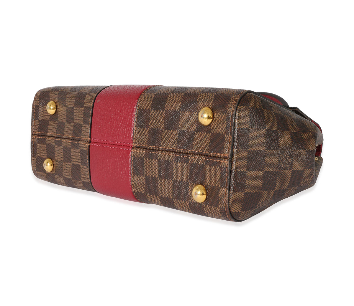 Louis Vuitton Bond Street Top Handle Bag Damier Burgundy Leather