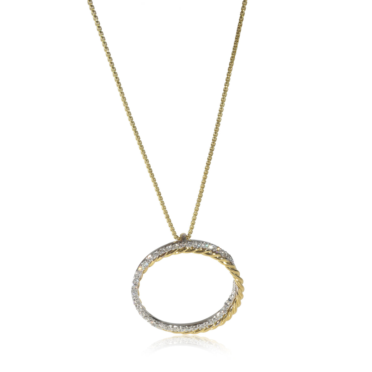 David Yurman Crossover Diamond Fashion Pendant in 18k Yellow Gold 0.34 CTW