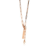 Hermes Kelly Chaine Lariat Necklace in 18k Rose Gold 0.62 CTW