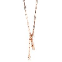 Hermes Kelly Chaine Lariat Necklace in 18k Rose Gold 0.62 CTW