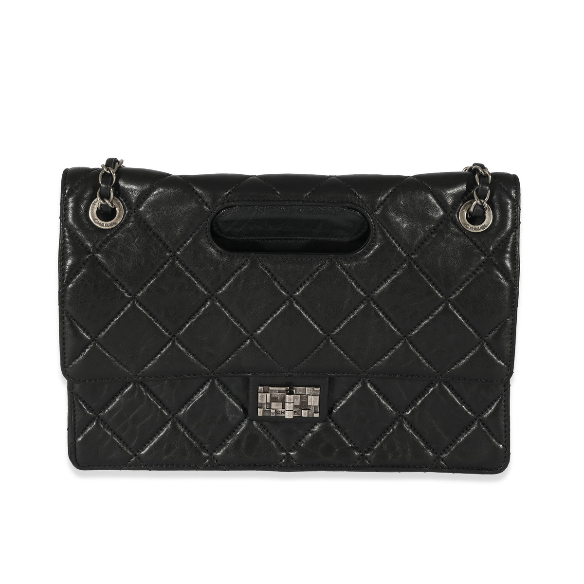 Chanel Black Leather Paris Byzance Reissue Takeaway Flap Bag