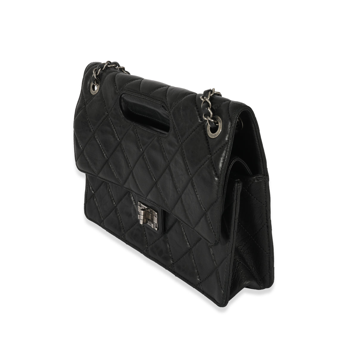 Chanel Black Leather Paris Byzance Reissue Takeaway Flap Bag