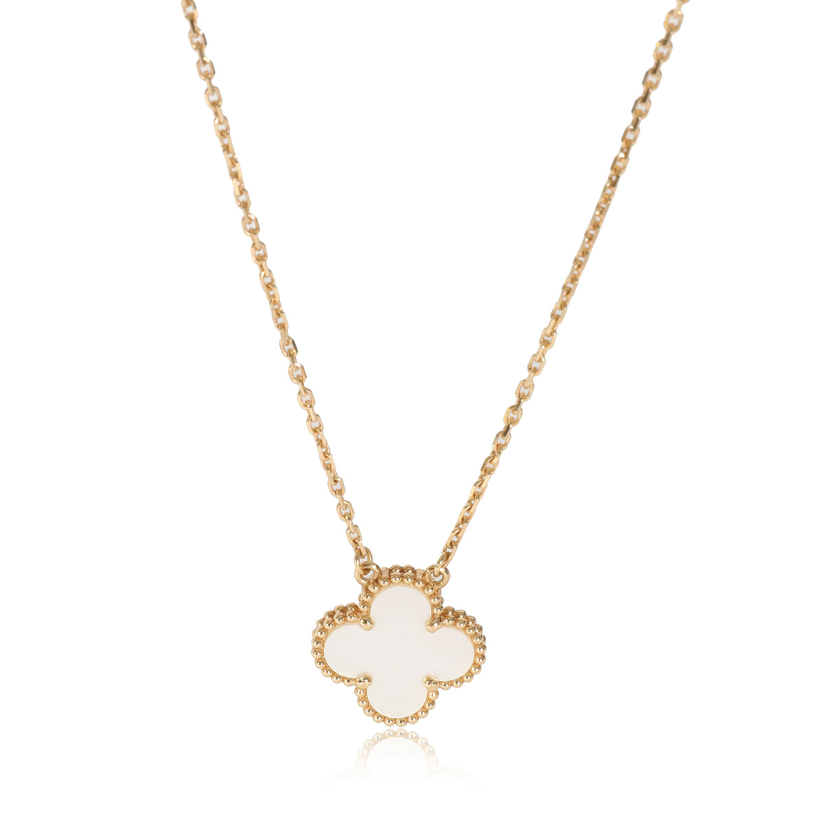 Van Cleef & Arpels Alhambra Mother Of Pearl Pendant in 18k Yellow Gold