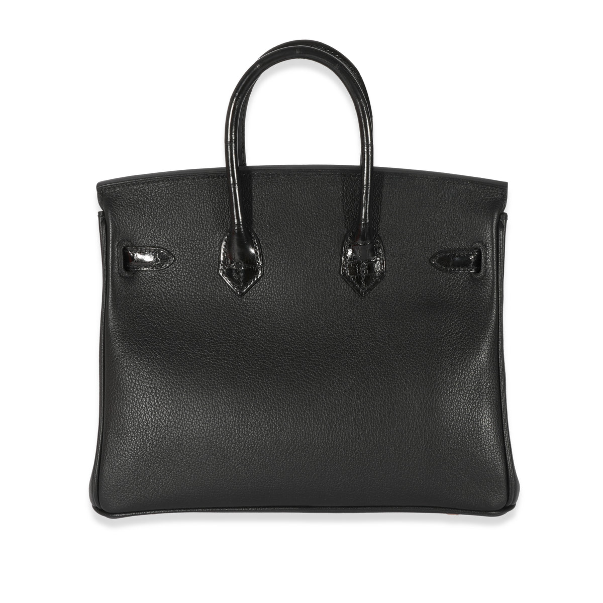 Hermes Noir Novillo Niloticus Touch Birkin 25 RGHW