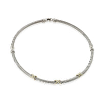 David Yurman Triple X Cable Collar Necklace in 14k Yellow Gold/Sterling Silver