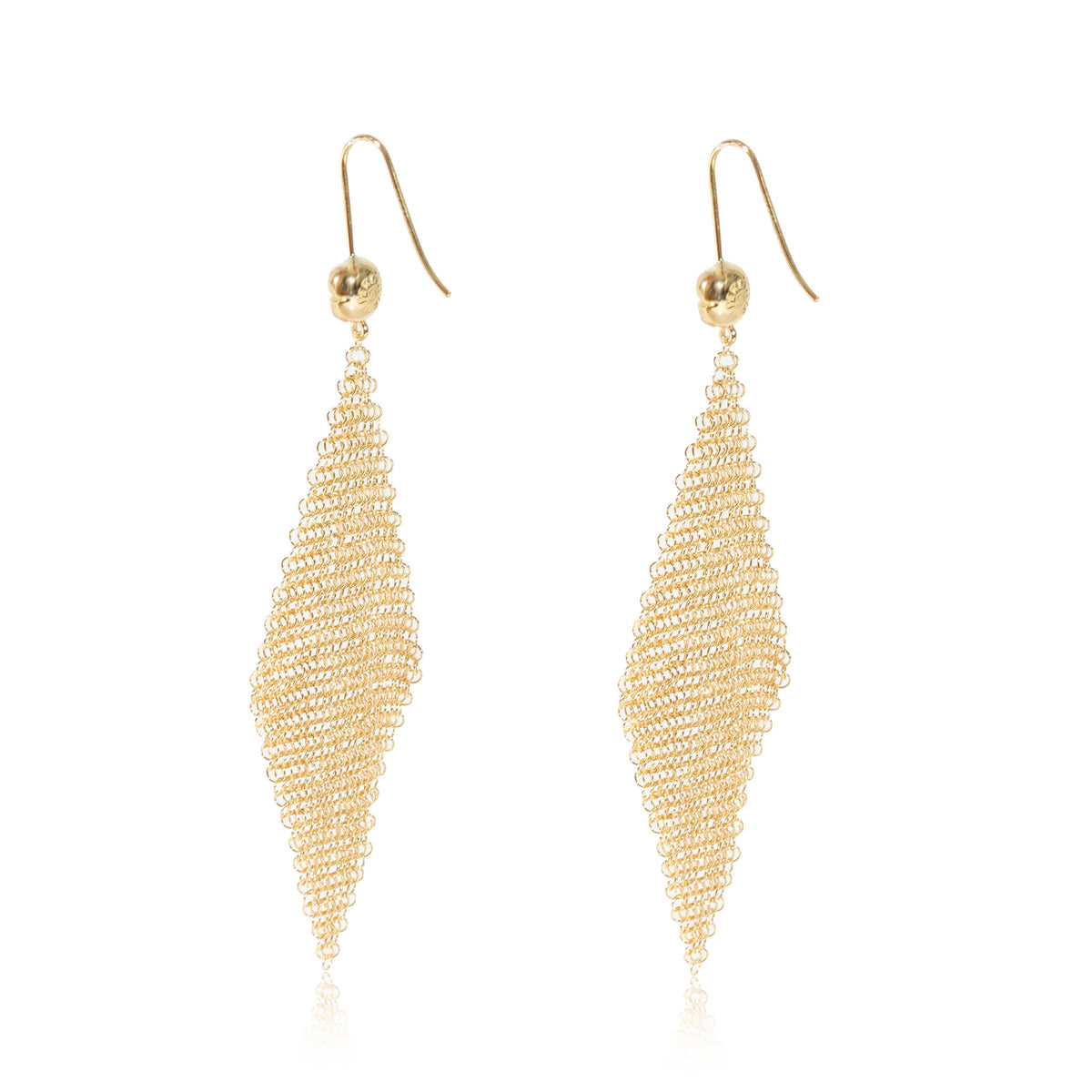 Tiffany & Co. Vintage Peretti Large Mesh Drop Earrings in 18KT Yellow Gold