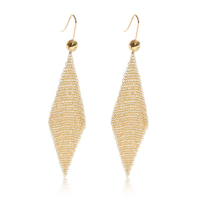 Tiffany & Co. Vintage Peretti Large Mesh Drop Earrings in 18KT Yellow Gold