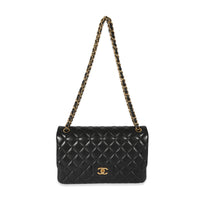 Chanel Black Lambskin Classic Jumbo Double Flap