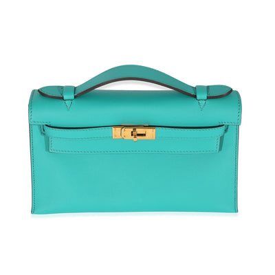 Hermes Bleu Paon Swift Kelly Pochette GHW