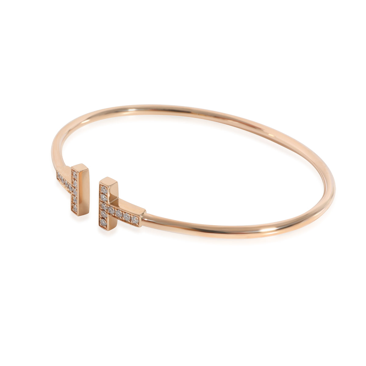 Shop Tiffany & Co. Rose Gold Tiffany T Wide Mother-of-Pearl Wire Bracelet  in 18kt Rose Gold for Women | Ounass UAE | Wire bracelet, Modern bracelets, Tiffany  t