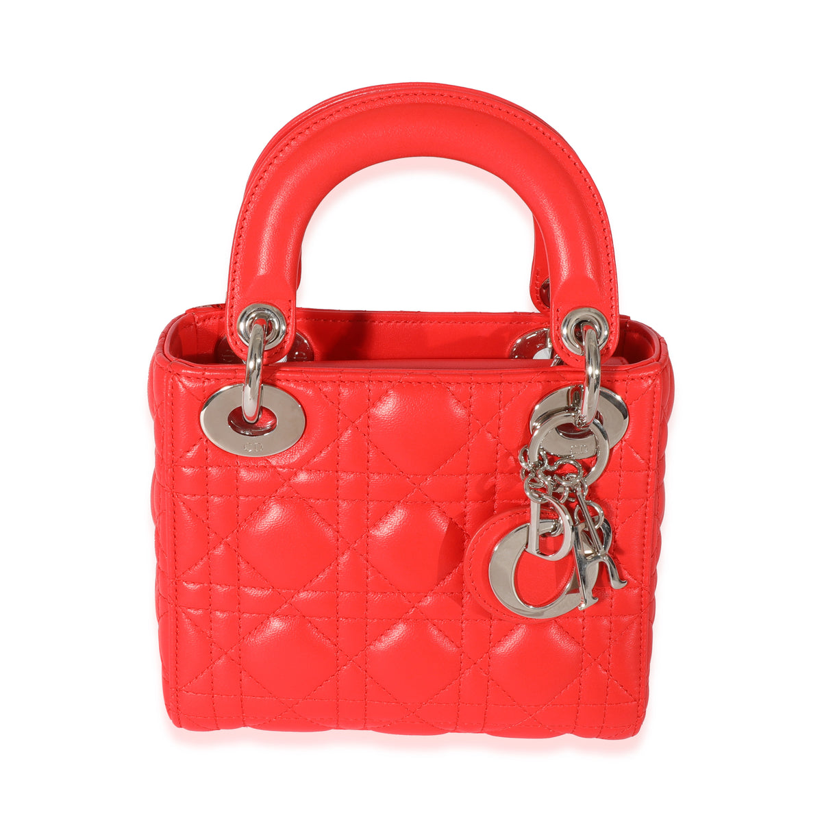 Dior Red Cannage Quilted Lambskin Mini Lady Dior Bag