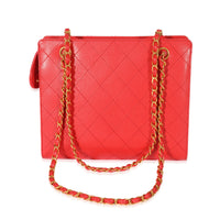 Chanel Vintage Red Caviar CC Lock Tote