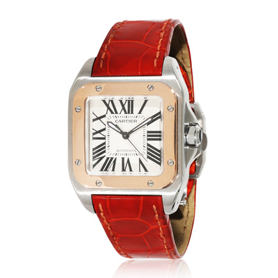 Cartier Santos 100 W20107X7 Unisex Watch in 18kt Stainless Steel/Rose Gold