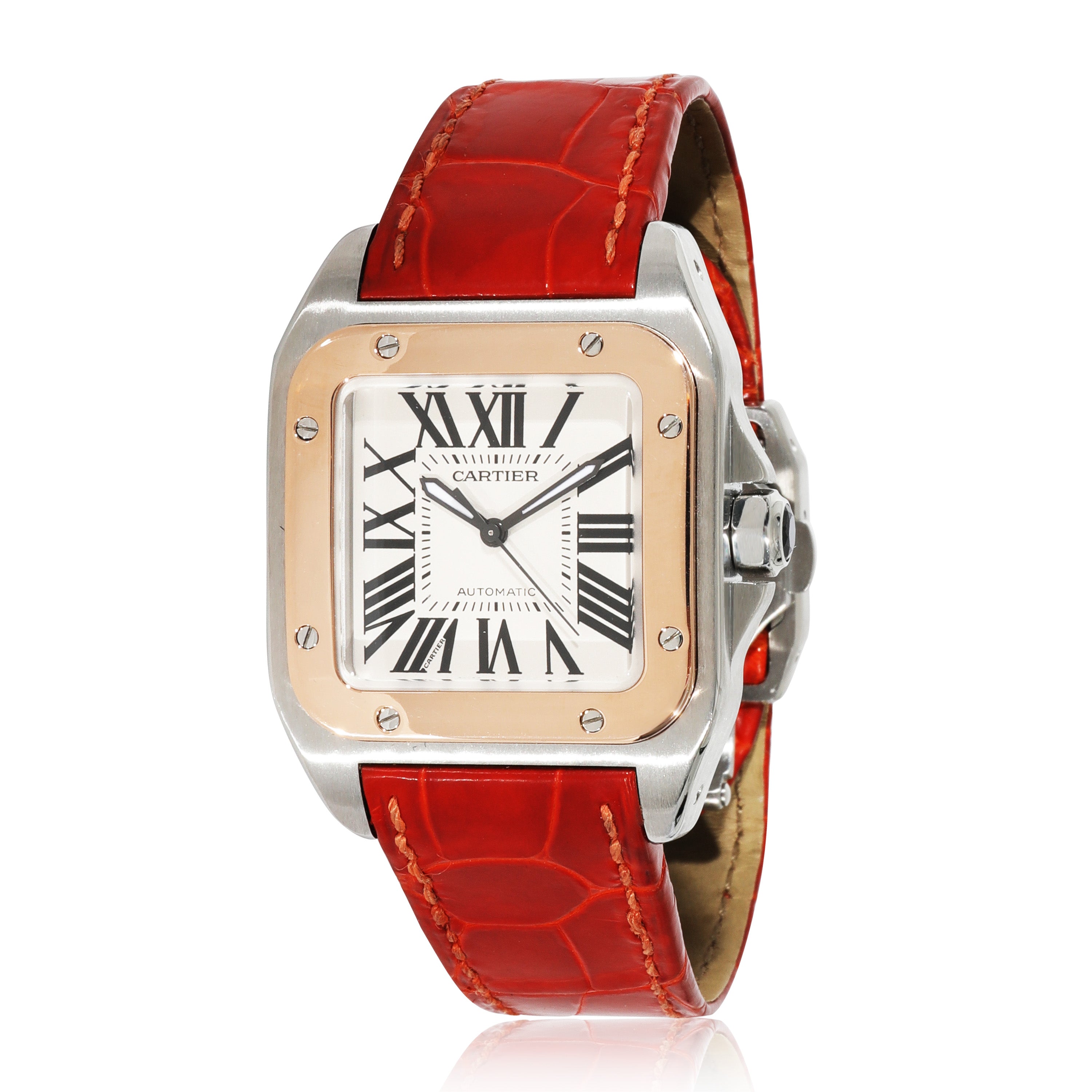 Cartier Santos 100 W20107X7 Unisex Watch in 18kt Stainless Steel