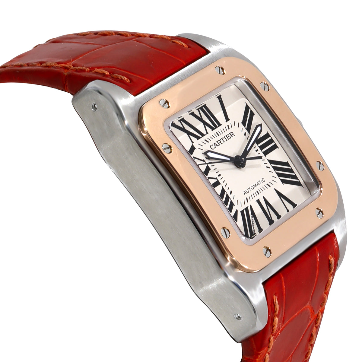 Cartier Santos 100 W20107X7 Unisex Watch in 18kt Stainless Steel