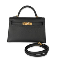 Hermes Noir Epsom Mini Kelly II 20 GHW