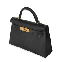 Hermes Noir Epsom Mini Kelly II 20 GHW